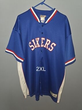 Majestic Royal Blue Basketball Jersey with Red & White Trim